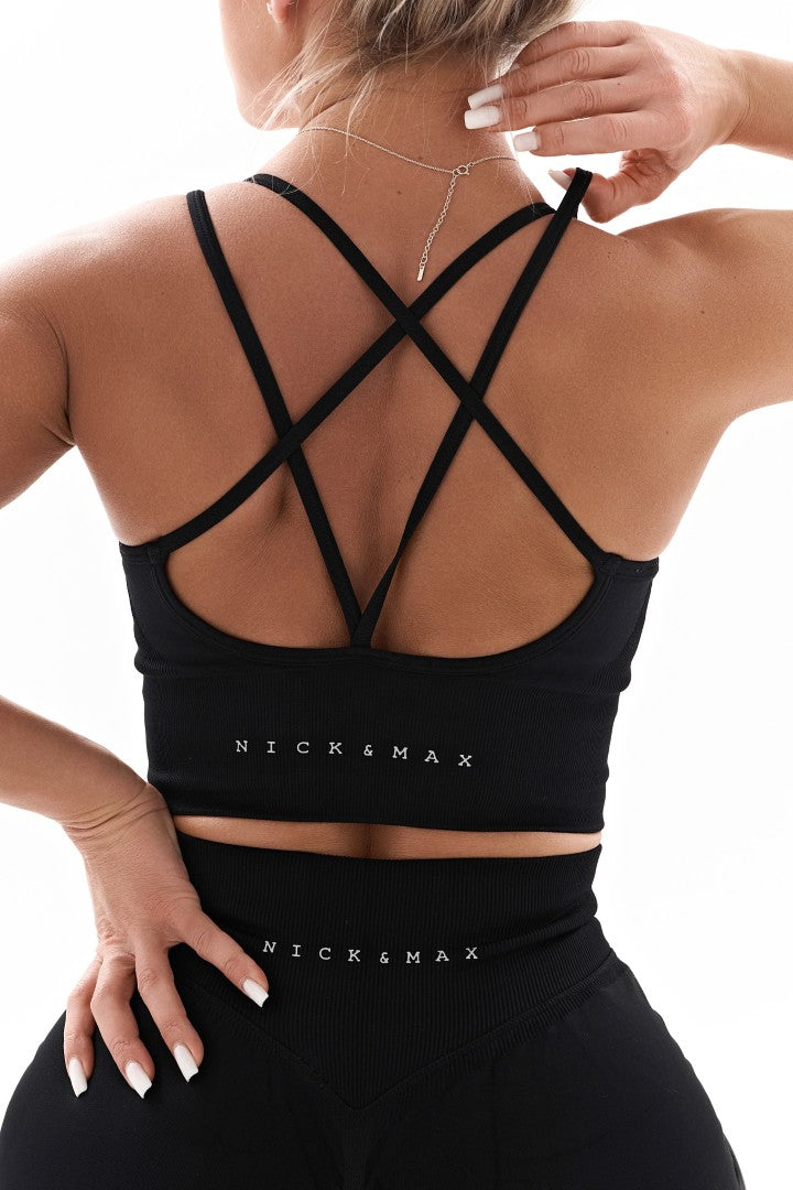 Set Fitness Negru Damă – Top + Leggings pentru Antrenamente - NICK&MAX