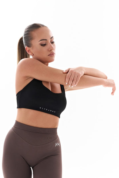 Top Scurt Fitness Negru Damă – Confort și Susținere - NICK&MAX